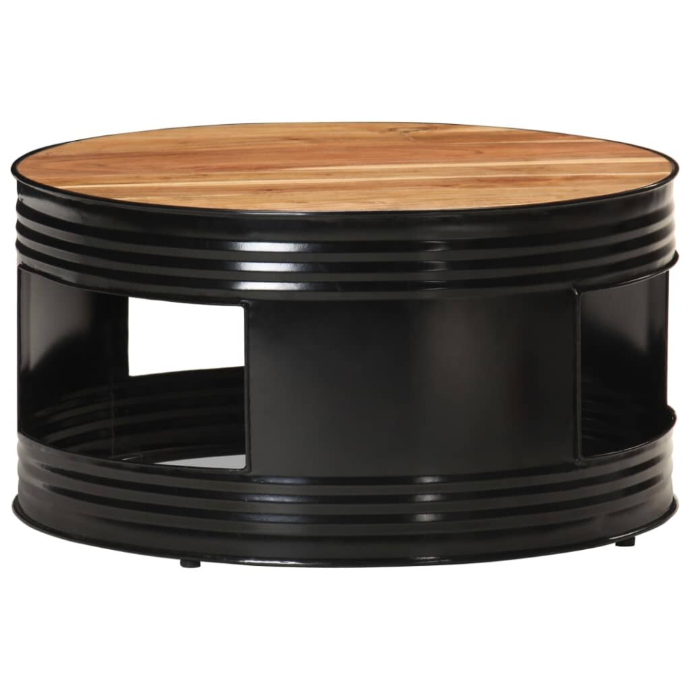 Vidaxl Solid Acacia Wood Coffee Table Black Wooden Accent End Side Sofa Table
