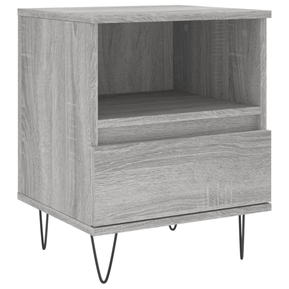 Vidaxl (Grey Sonoma, 1 Pcs) Bedside Cabinets Nightstand Side Table Bed Cabinet Engineered Wood