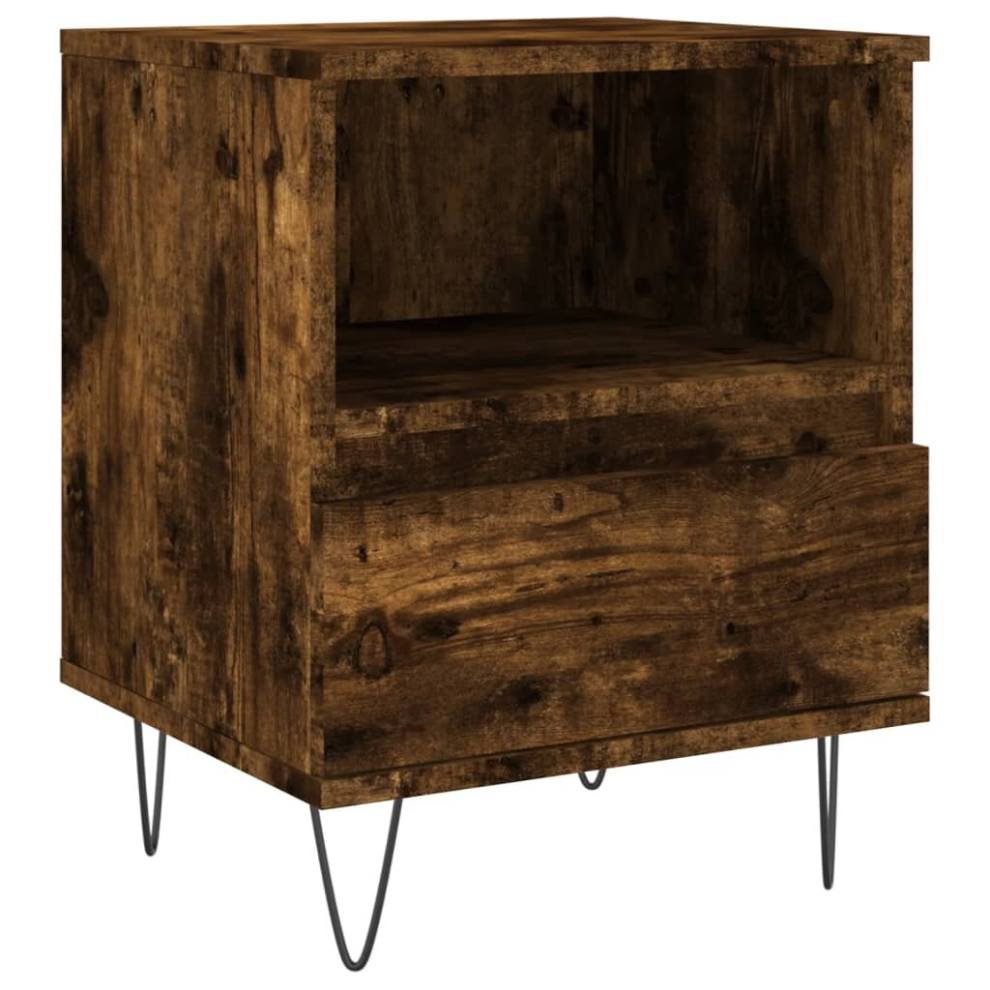 Vidaxl (Smoked Oak, 1 Pcs) Bedside Cabinets Nightstand Side Table Bed Cabinet Engineered Wood