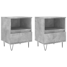 (concrete grey, 2 pcs) vidaXL Bedside Cabinets Nightstand Side Table Bed Cabinet Engineered Wood