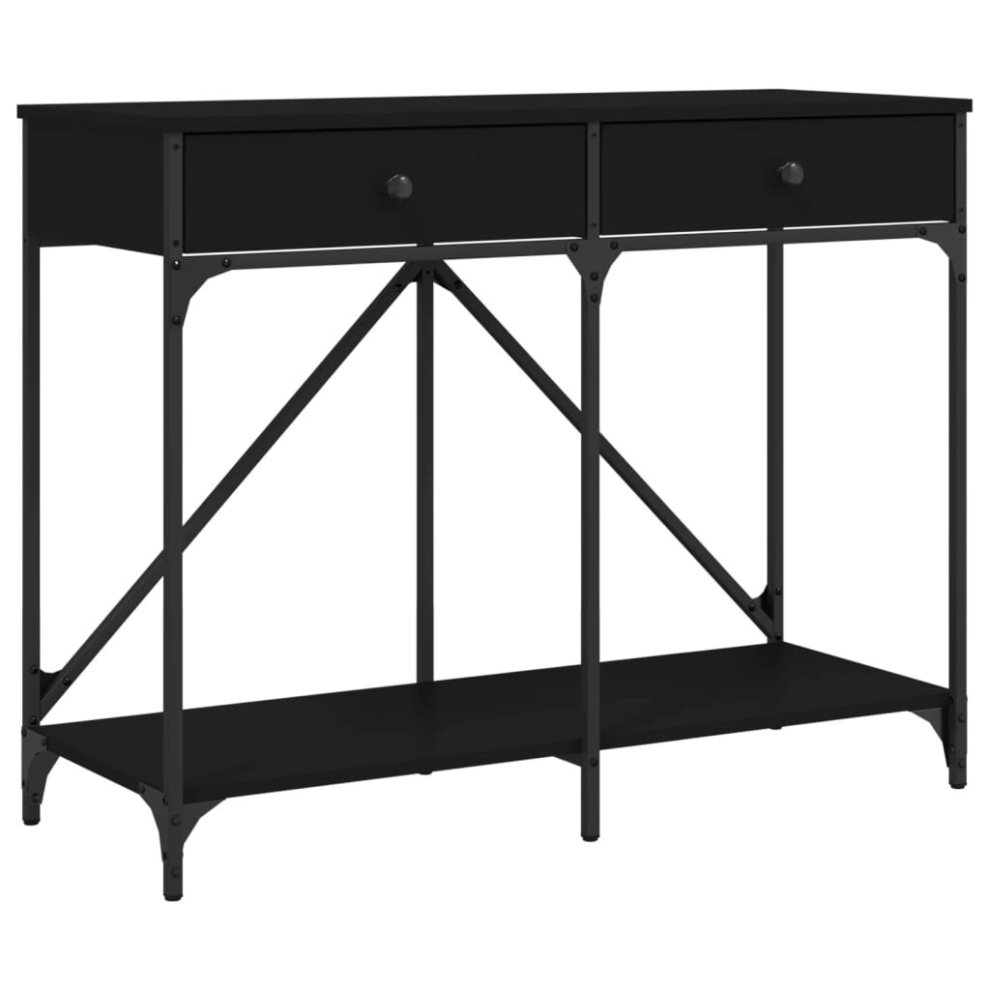 Vidaxl (Black) Console Table End Table Hallway Stand Side Sofa Table Engineered Wood
