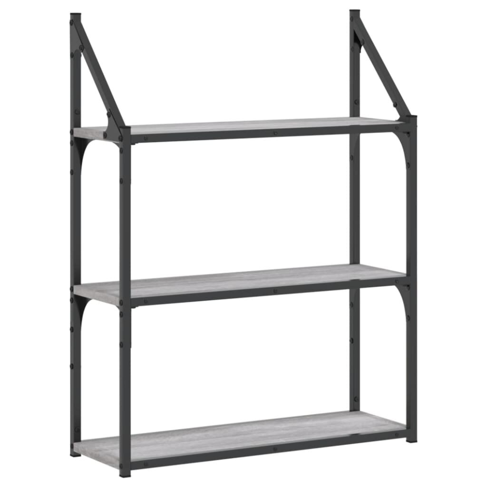 Vidaxl ( Sonoma, 60 X 21 X 78.5 Cm) 3-Tier Wall Shelf Floating Shelf Wall Mounted Shelf Engineered Wood Grey