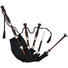 (green) Scottish Great Highland Bagpipe Set Wind Instrument Acacia Rosewood 2 Colours