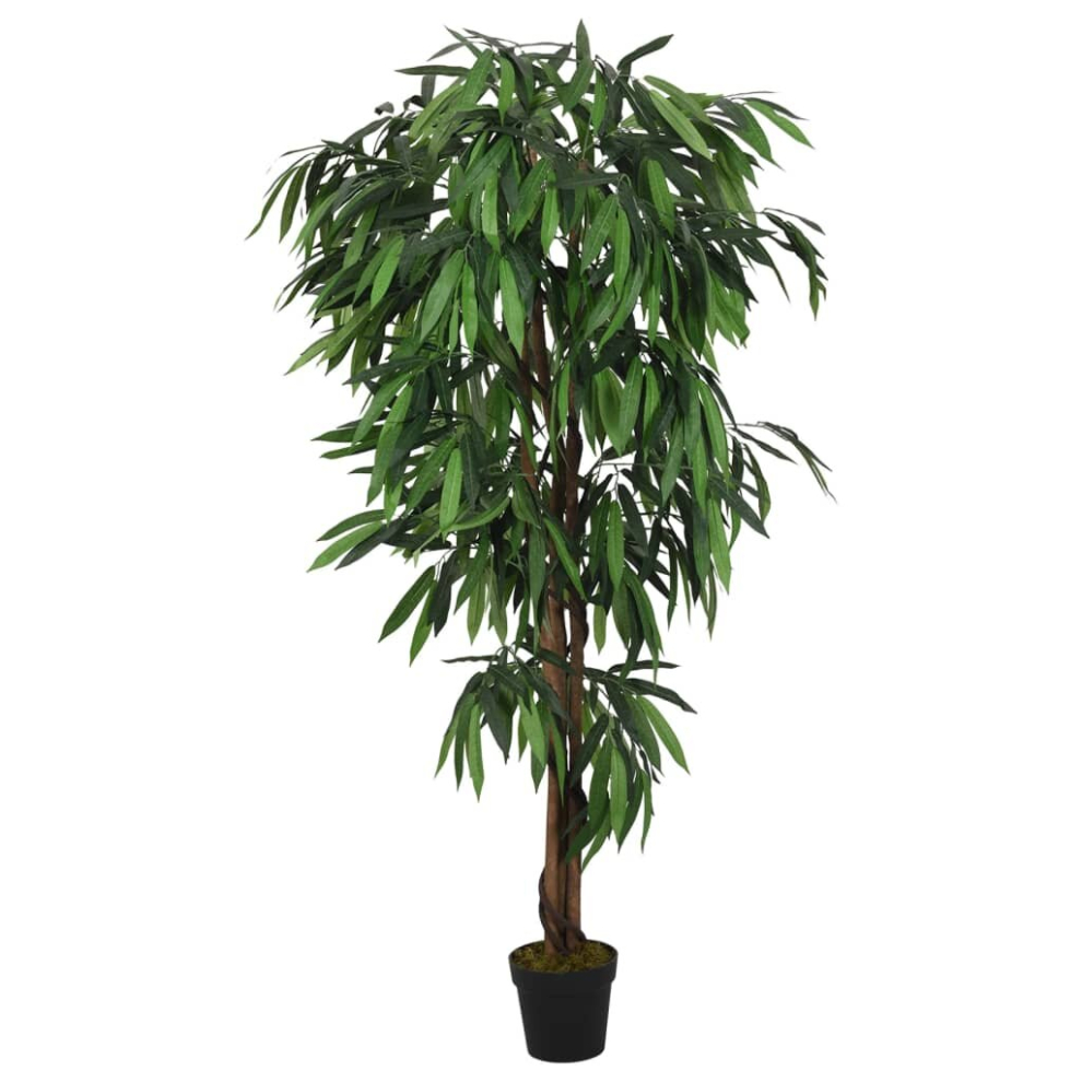 Vidaxl (150 Cm) Artificial Mango Tree Fake Plant Artificial Plant 900 Leaves Green