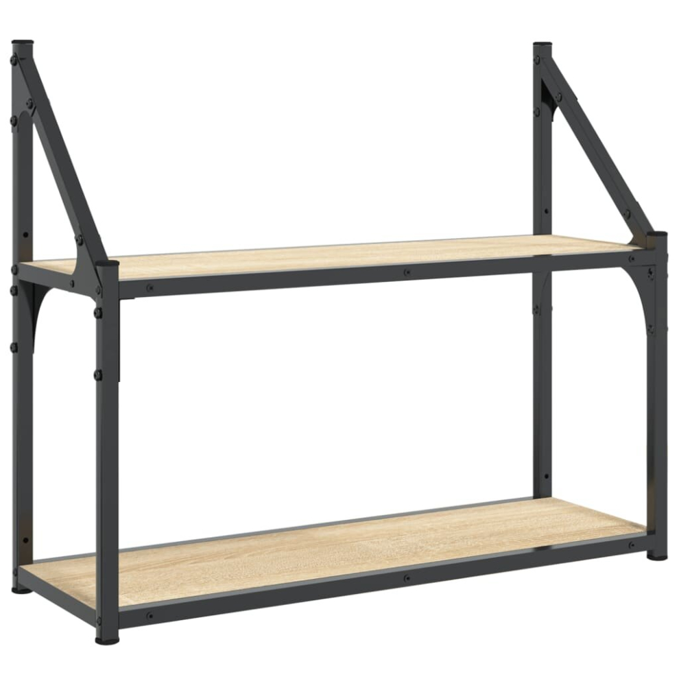 vidaXL - Floating Wall Shelf - 2 Shelf - Sonoma Oak - Image 2