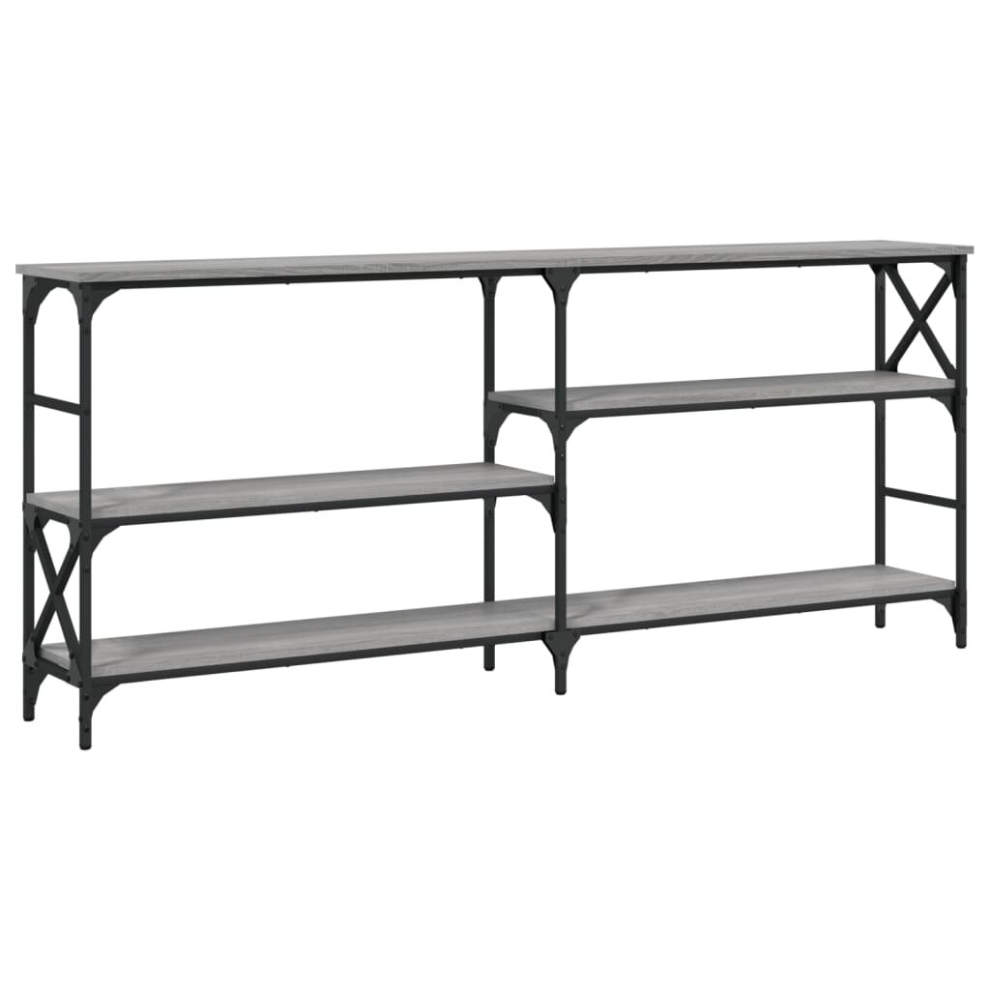 VIDAXL Console Table in Grey Sonoma 180x29x76.5 cm with Steel Frame and Engineered Wood for Entryways and Hallways - Image 3