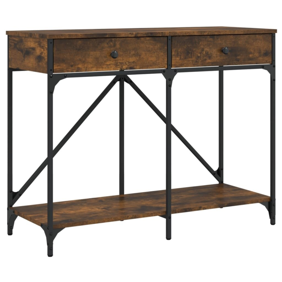 Vidaxl (Smoked Oak) Console Table End Table Hallway Stand Side Sofa Table Engineered Wood