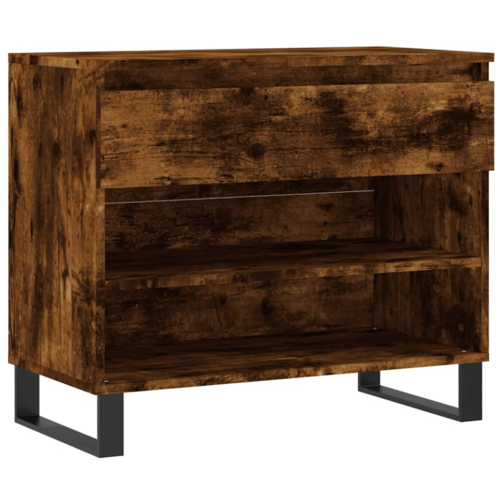 Vidaxl (Smoked Oak) Shoe Cabinet Shoe Cupboard Shoe Storage Rack Shelf Engineered Wood