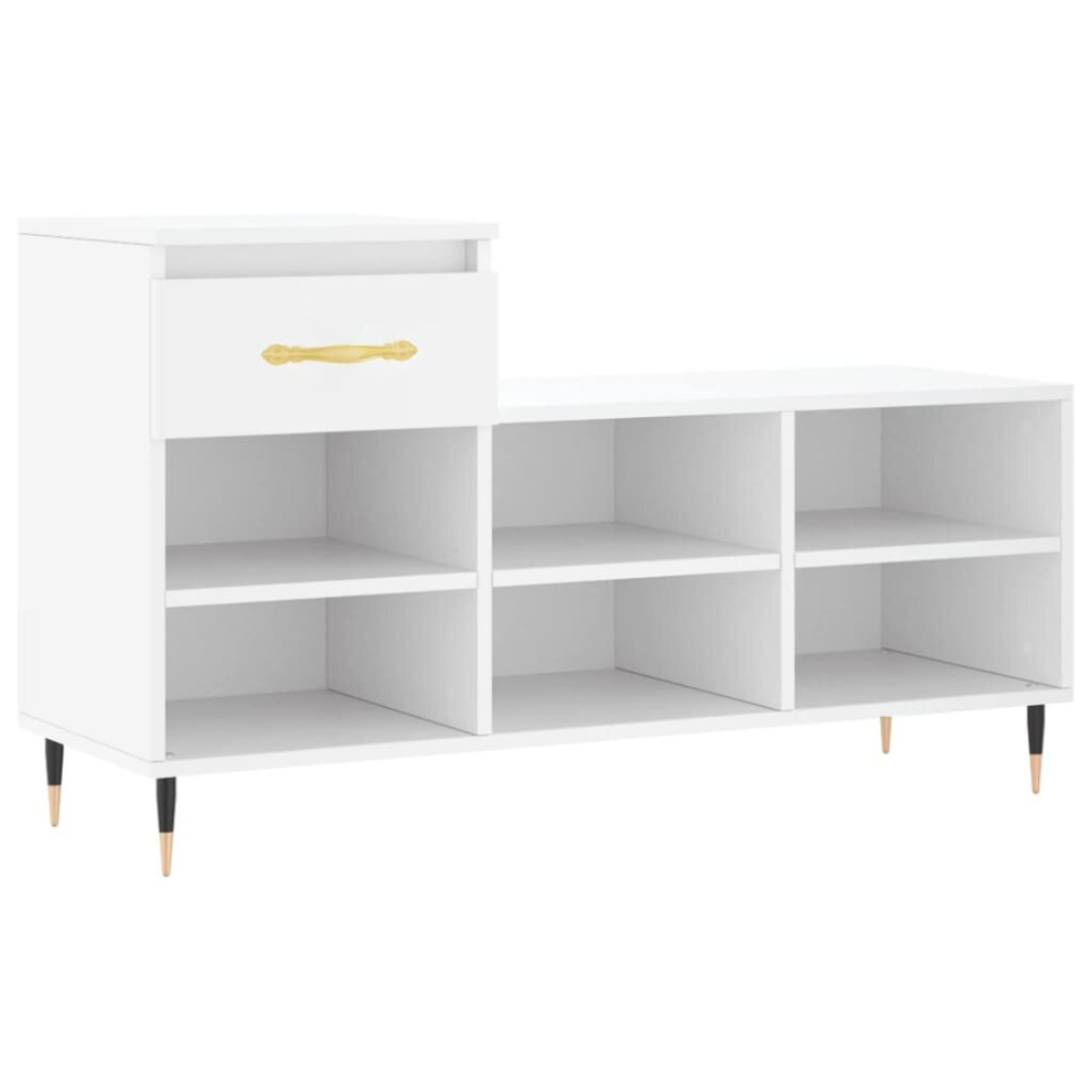 Vidaxl (White) Shoe Cabinet Shoe Cupboard Shoe Storage Rack Shelf Engineered Wood