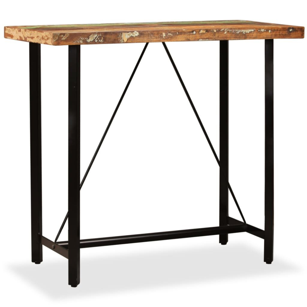 (120 x 60 x 107 cm) vidaXL Solid Reclaimed Wood Bar Table Kitchen Dining Furniture Multi Sizes