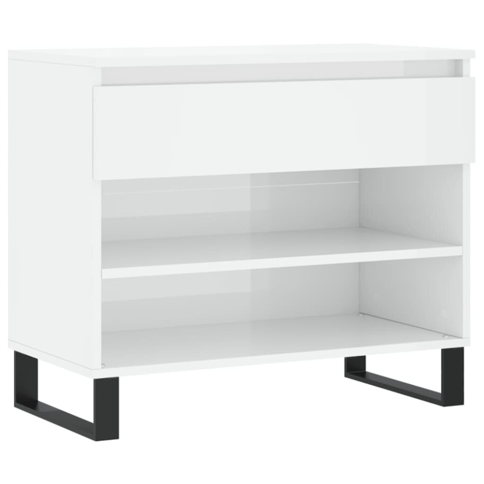 Vidaxl (High Gloss White) Shoe Cabinet Shoe Cupboard Shoe Storage Rack Shelf Engineered Wood