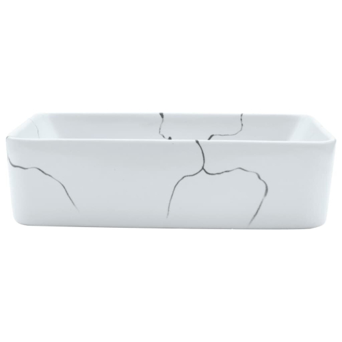 VidaXL (white) vidaXL Countertop Basin Bathroom Sink Vessel Multicolour Rectangular Ceramic 2