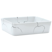 (white) vidaXL Countertop Basin Bathroom Sink Vessel Multicolour Rectangular Ceramic