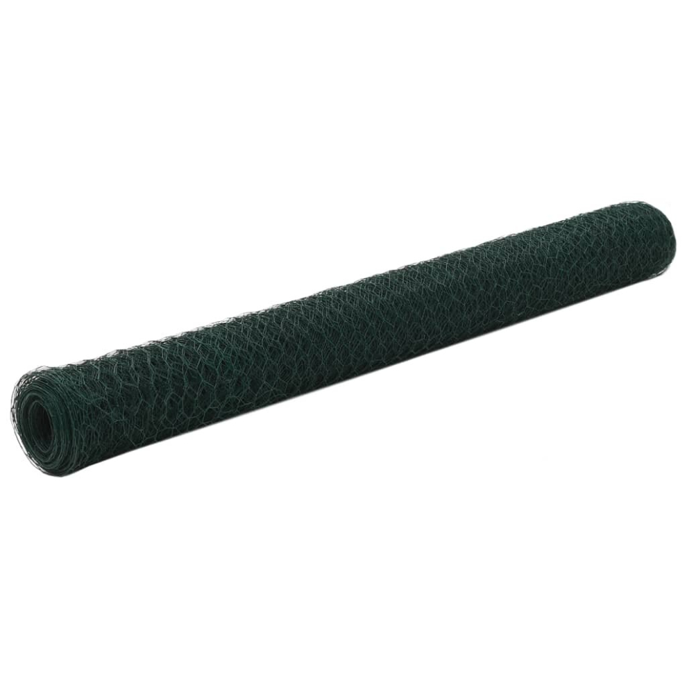 Vidaxl (, 1.2 M) Chicken Wire Fence With Pvc Coating Wire Mesh Roll Wire Fencing Net Green