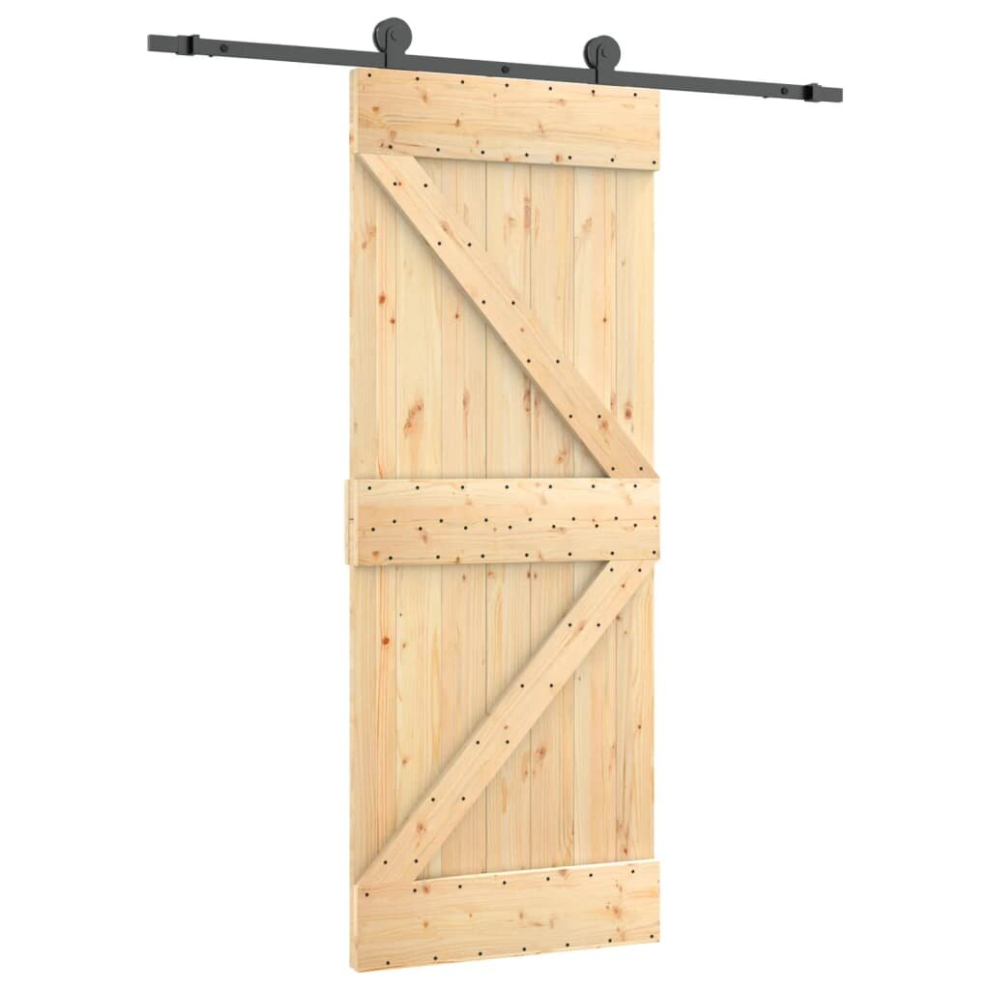 vidaXL Sliding Door with Hardware Set Interior Door Barn Door Solid Wood Pine