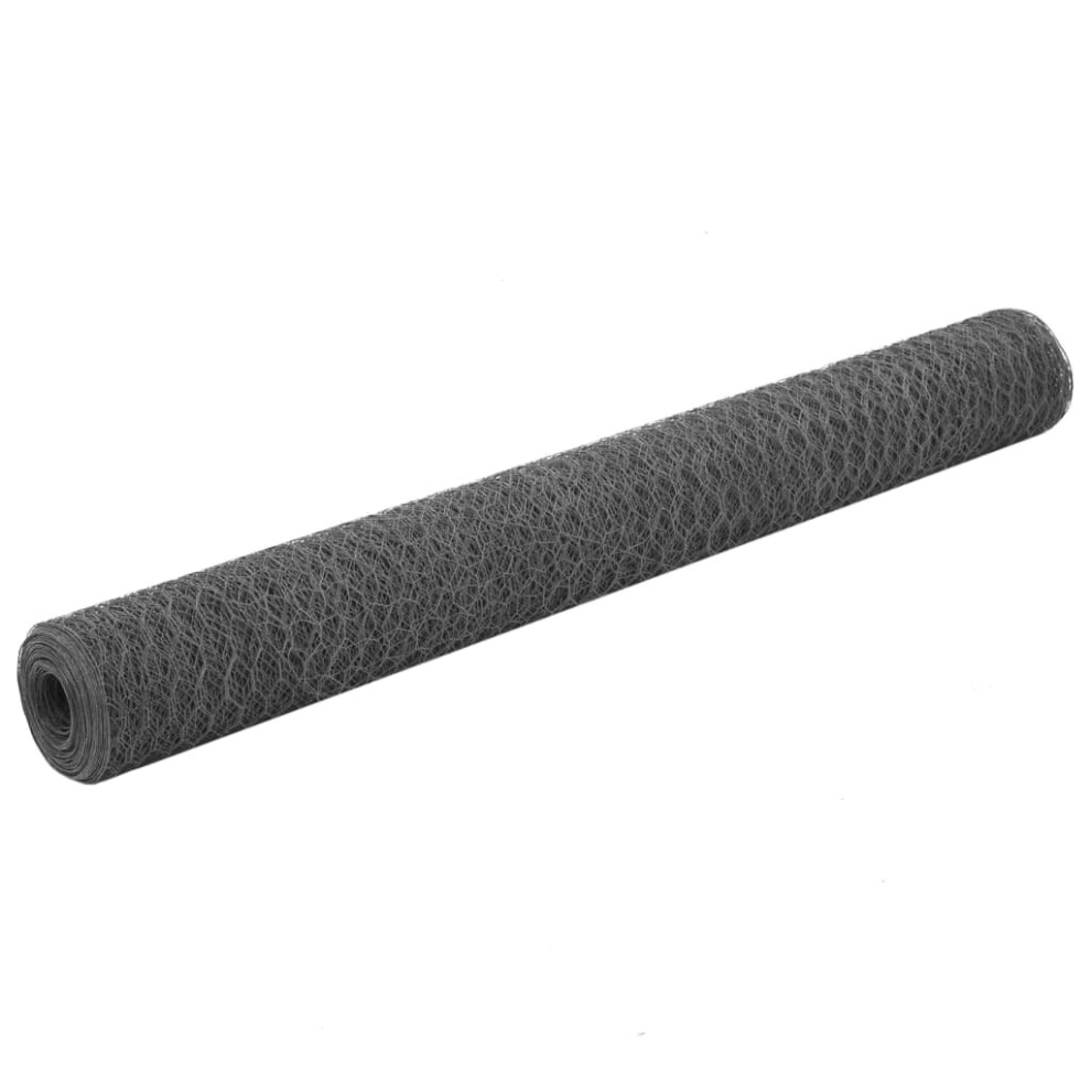 (grey, 1.2 m) vidaXL Chicken Wire Fence with PVC Coating Wire Mesh Roll Wire Fencing Net