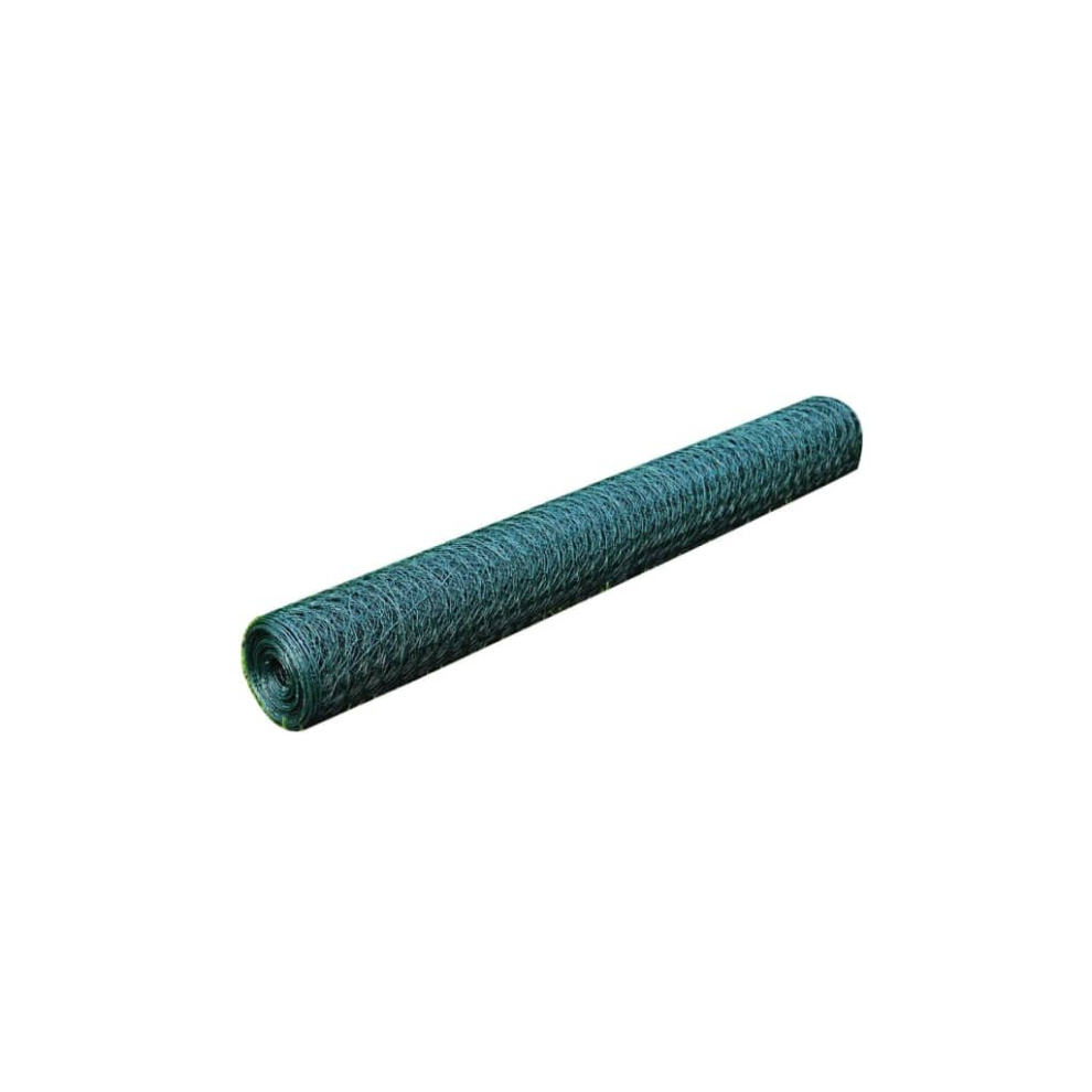 (green, 0.5 m) vidaXL Chicken Wire Fence with PVC Coating Wire Mesh Roll Wire Fencing Net
