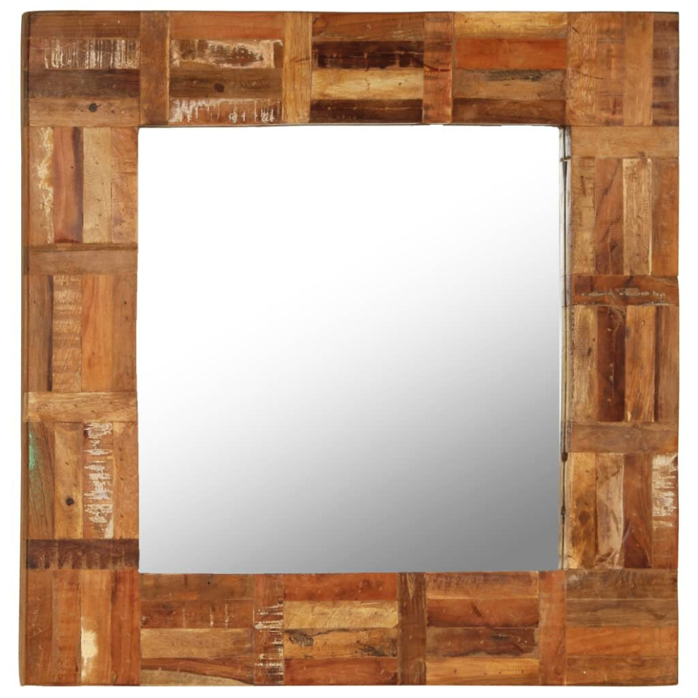 (60 x 60 cm) vidaXL Wall Mirror Hallway Bathroom Makeup Vanity Mirror Solid Reclaimed Wood
