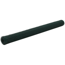 (green, 1.5 m) vidaXL Chicken Wire Fence with PVC Coating Wire Mesh Roll Wire Fencing Net
