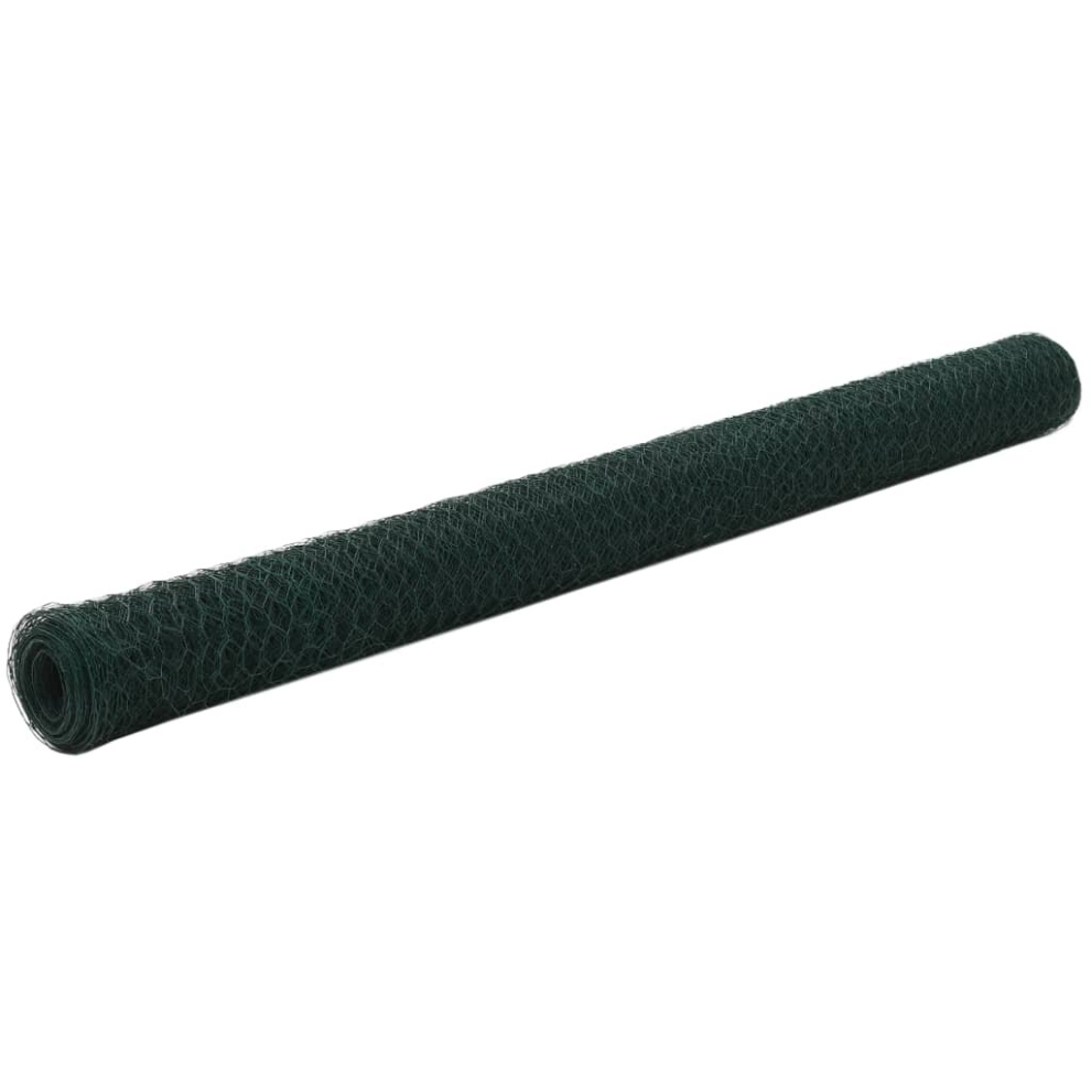 (green, 1.5 m) vidaXL Chicken Wire Fence with PVC Coating Wire Mesh Roll Wire Fencing Net