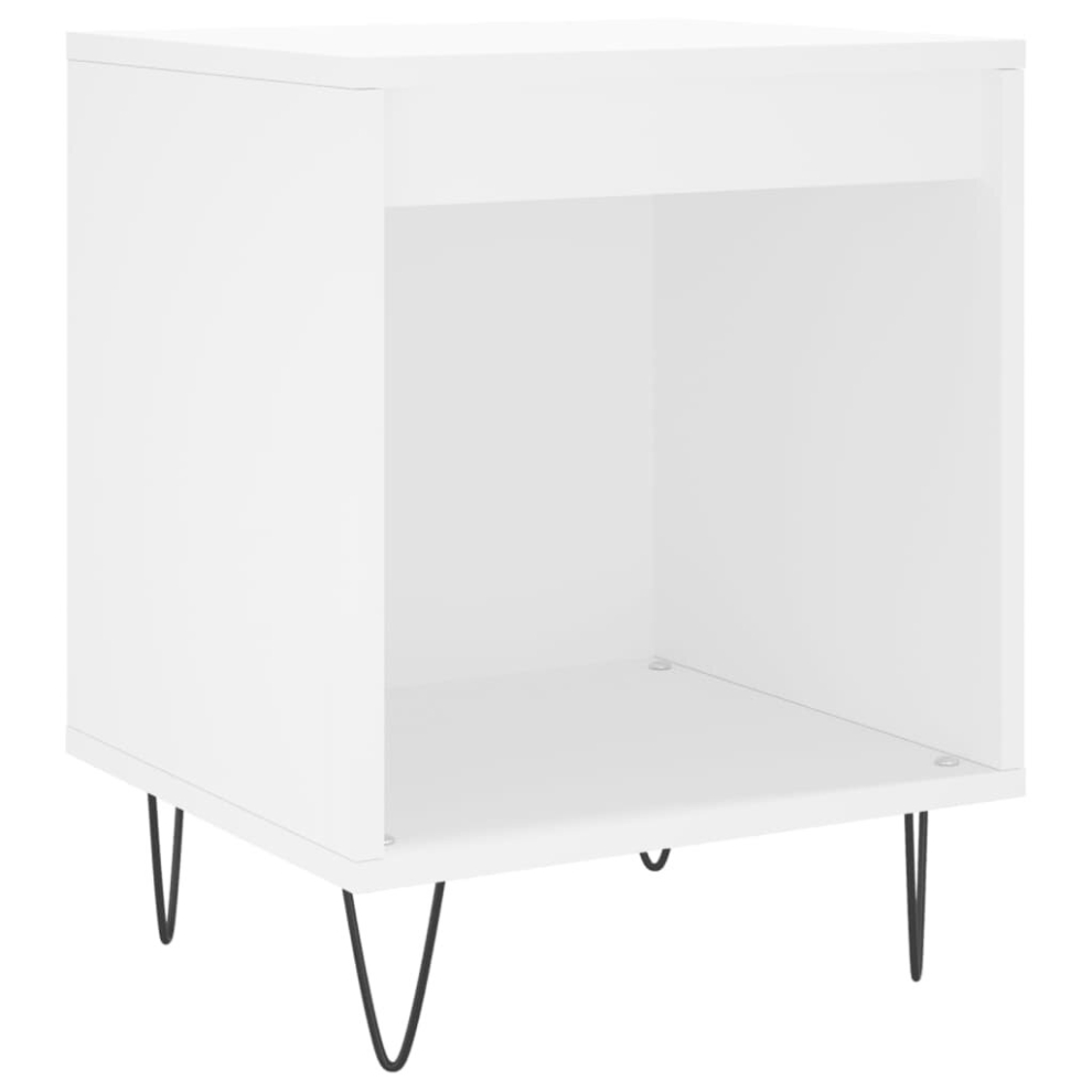 Vidaxl (White, 1 Pcs) Bedside Cabinets Nightstand Side Table Bed Cabinet Engineered Wood