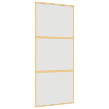 vidaXL Sliding Door Interior Barn Door Gold Frosted ESG Glass and Aluminium