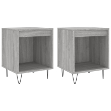 (grey sonoma, 2 pcs) vidaXL Bedside Cabinets Nightstand Side Table Bed Cabinet Engineered Wood