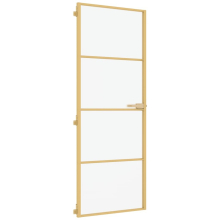 vidaXL Innentür Schlank Golden 76x201,5 cm Hartglas und Aluminium