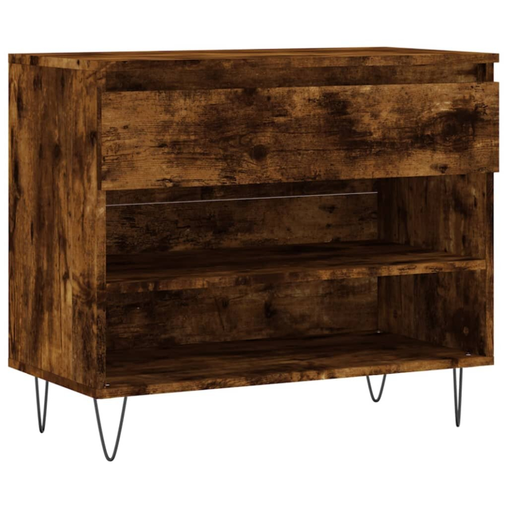 Vidaxl (Smoked Oak) Shoe Cabinet Shoe Cupboard Shoe Storage Rack Shelf Engineered Wood