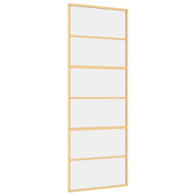 vidaXL Sliding Door Interior Barn Door Gold Clear ESG Glass and Aluminium