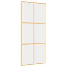 vidaXL Sliding Door Interior Barn Door Gold Clear ESG Glass and Aluminium