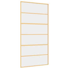 vidaXL Sliding Door Interior Barn Door Gold Clear ESG Glass and Aluminium