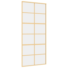 vidaXL Sliding Door Interior Barn Door Gold Clear ESG Glass and Aluminium