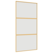 vidaXL Sliding Door Interior Barn Door Gold Frosted ESG Glass and Aluminium