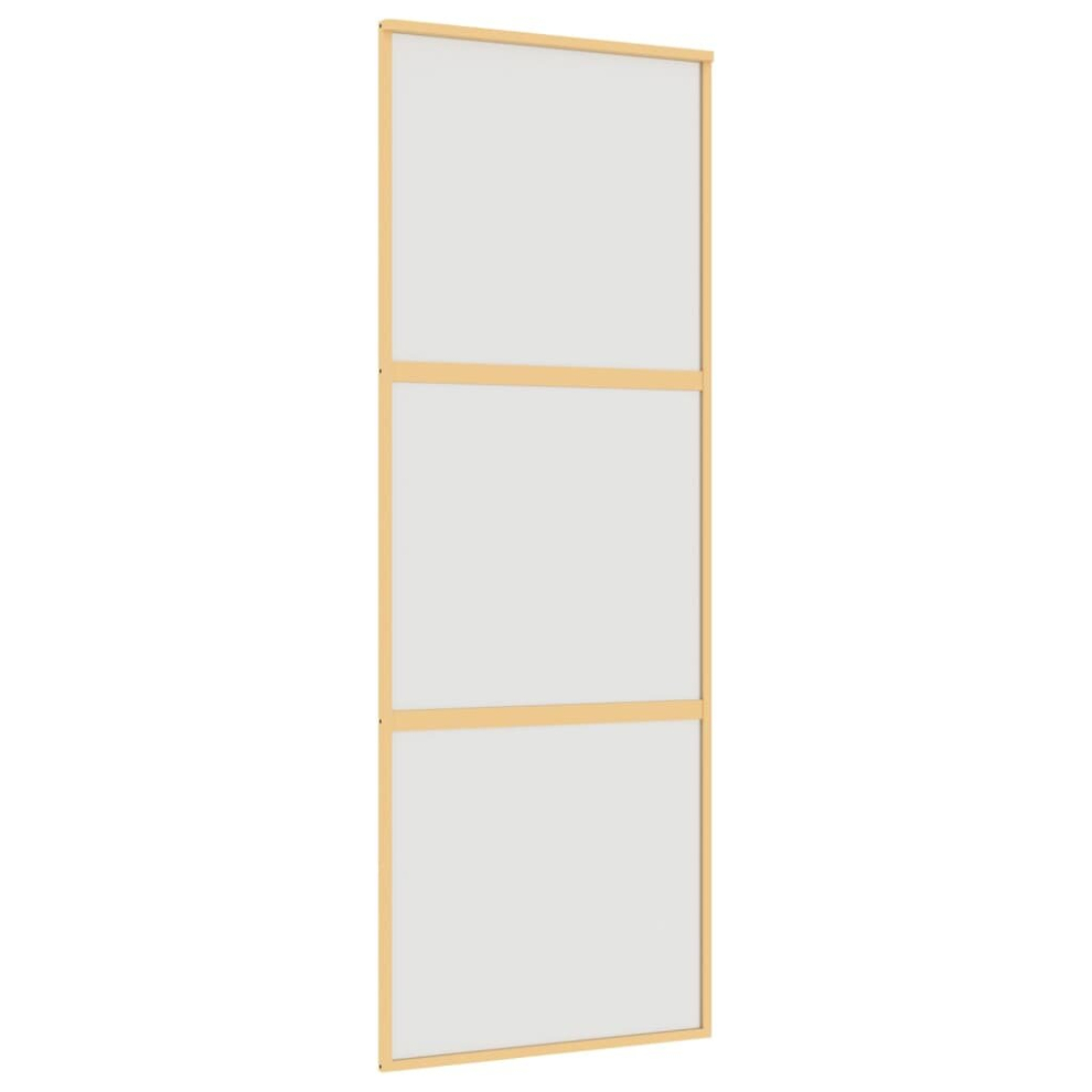 Vidaxl Sliding Door Interior Barn Door Gold Frosted Esg Glass And Aluminium