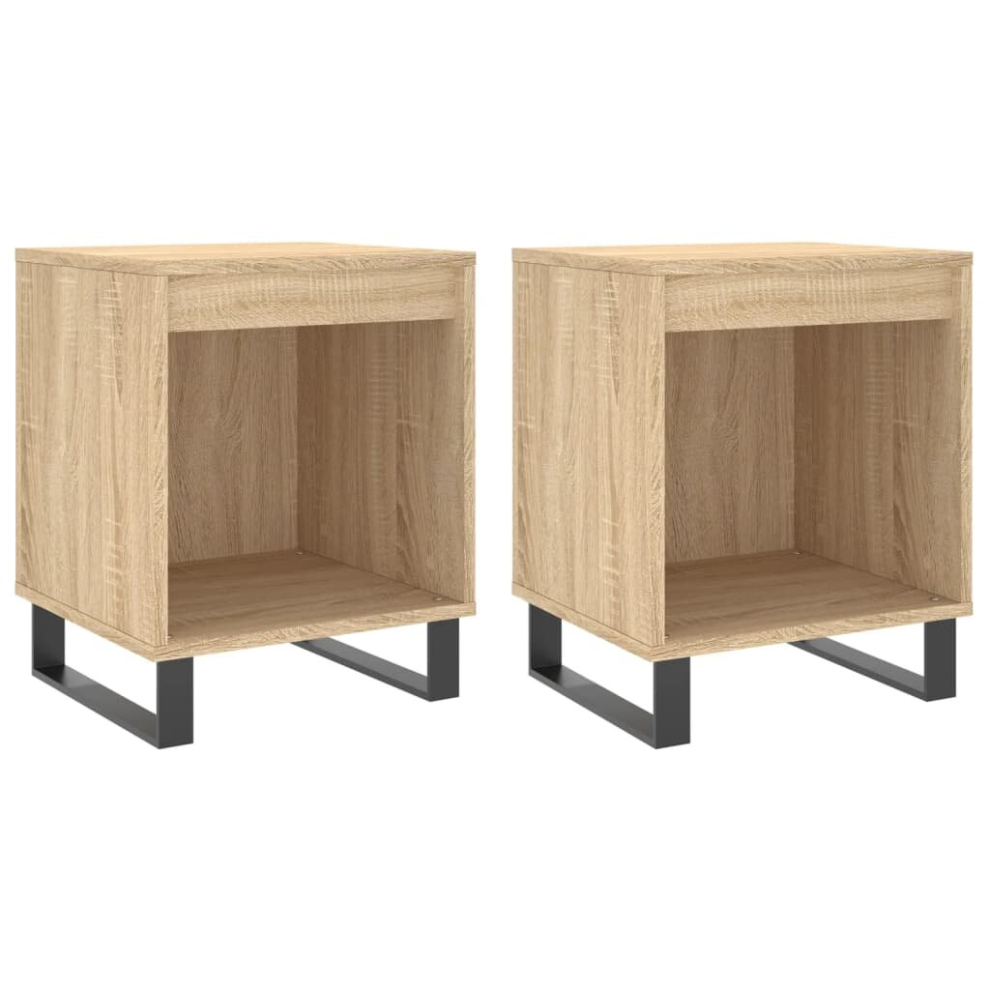 (sonoma oak, 2 pcs) vidaXL Bedside Cabinets Nightstand Side Table Bed Cabinet Engineered Wood