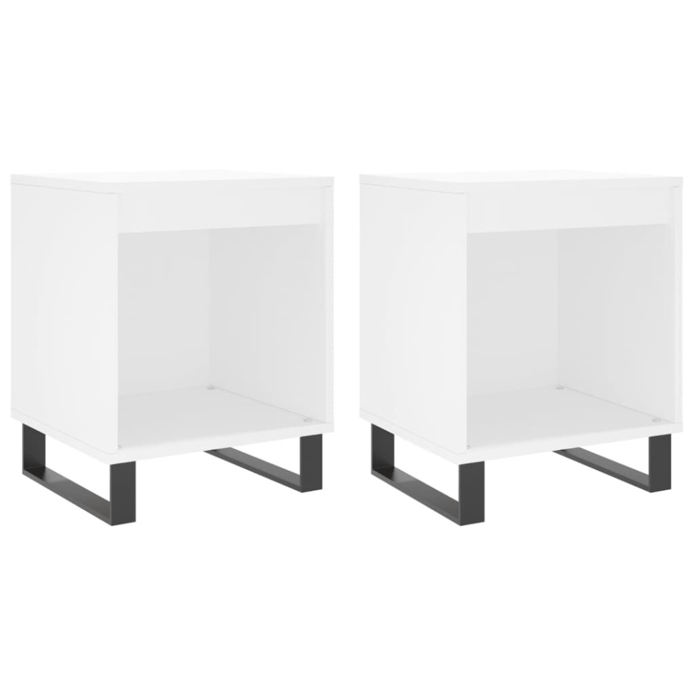 (white, 2 pcs) vidaXL Bedside Cabinets Nightstand Side Table Bed Cabinet Engineered Wood