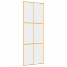 vidaXL Sliding Door Interior Barn Door Gold Clear ESG Glass and Aluminium