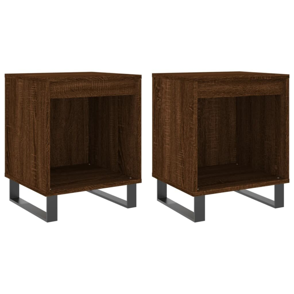 (brown oak, 2 pcs) vidaXL Bedside Cabinets Nightstand Side Table Bed Cabinet Engineered Wood