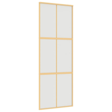 vidaXL Sliding Door Interior Barn Door Gold Frosted ESG Glass and Aluminium