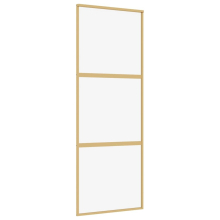 vidaXL Sliding Door Interior Barn Door Gold Clear ESG Glass and Aluminium