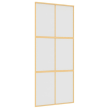 vidaXL Sliding Door Interior Barn Door Gold Frosted ESG Glass and Aluminium