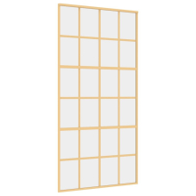 vidaXL Schiebetür Golden 102,5x205 cm ESG-Klarglas und Aluminium