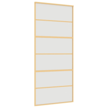 vidaXL Sliding Door Interior Barn Door Gold Frosted ESG Glass and Aluminium