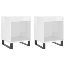 (high gloss white, 2 pcs) vidaXL Bedside Cabinets Nightstand Side Table Bed Cabinet Engineered Wood