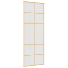 vidaXL Sliding Door Interior Barn Door Gold Frosted ESG Glass and Aluminium