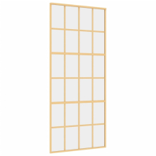 vidaXL Sliding Door Interior Barn Door Gold Clear ESG Glass and Aluminium