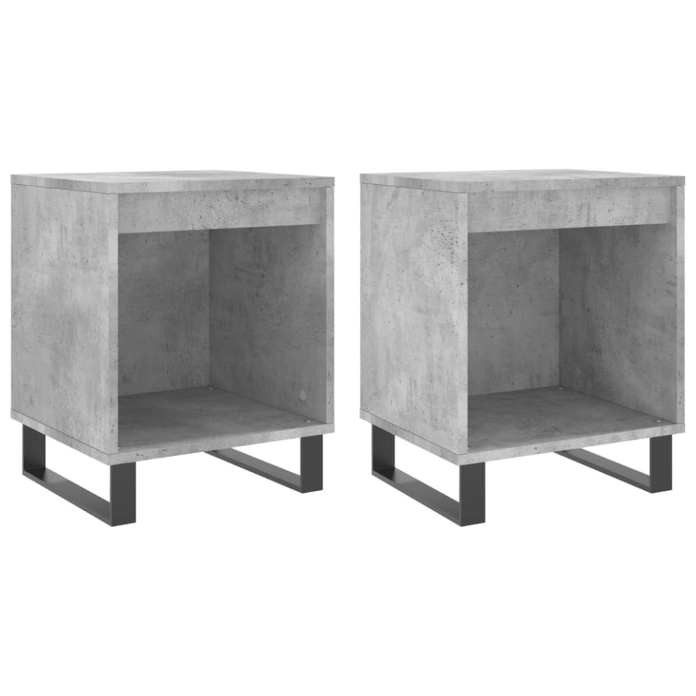 (concrete grey, 2 pcs) vidaXL Bedside Cabinets Nightstand Side Table Bed Cabinet Engineered Wood