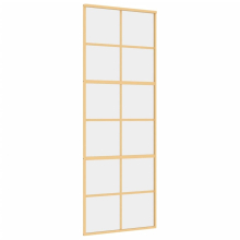 vidaXL Sliding Door Interior Barn Door Gold Clear ESG Glass and Aluminium