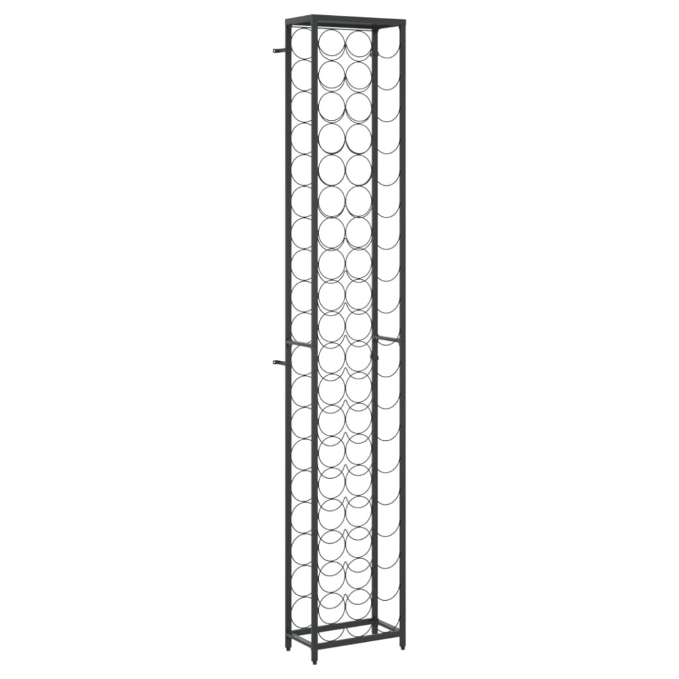 vidaXL Freestanding Wine Rack - 57 Bottle Capacity - Black - Iron - Image 3